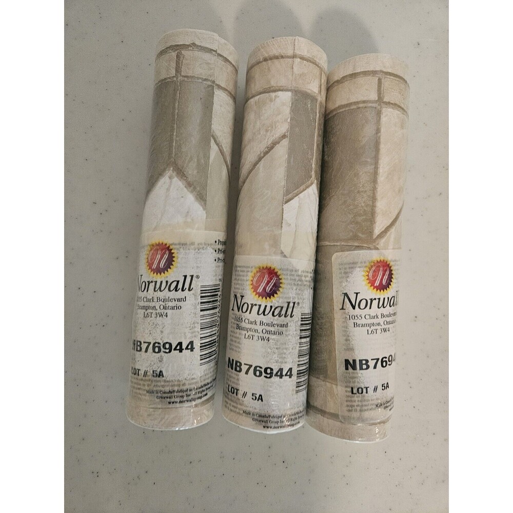 3 Rolls Norwall Diamond Tile Looking Wallpaper Border Edging 76944 Backsplash